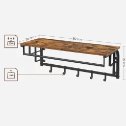 Parya Home Wandkapstok met Haken – Wandkapstok met 5 afneembare haken