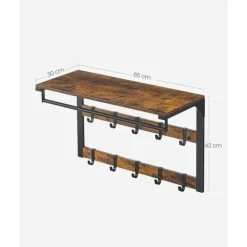 Parya Home wandkapstok, wandplank met 10 afneembare haken