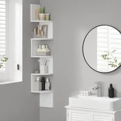 Parya Home Wandplank - 5 planken - Vintage - Wit