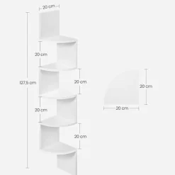 Parya Home Wandplank - 5 planken - Vintage - Wit