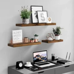 Parya Home Wandplank, zwevende plank, vintage bruin