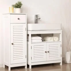 Parya Home Wastafelonderkast, zonder wastafel, veel opslag, wit