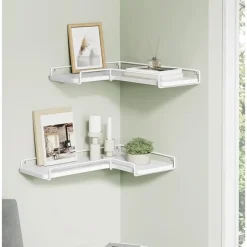 Parya Home zwevende planken, set van 2, L-vormige hoekplanken