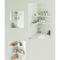 Parya Home zwevende planken, set van 2, L-vormige hoekplanken