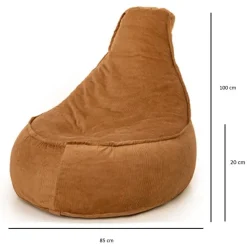 Parya Stoel Zitzak Ribstof - Zitzakfauteuil - Woonkamerzitzak - Poef