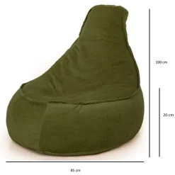 Parya Stoel Zitzak Ribstof - Zitzakfauteuil - Woonkamerzitzak - Poef