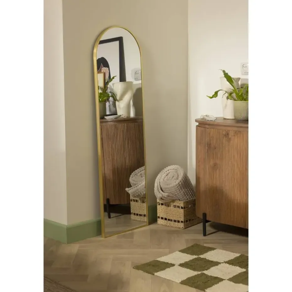 Passpiegel Arch - goudkleurig aluminium - 145x45 cm