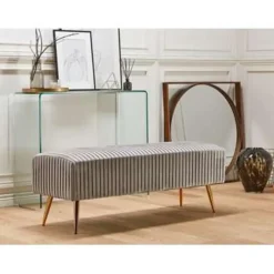 PATERSON - Hocker - Grijs - Fluweel