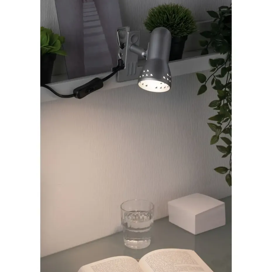 Paulmann Klemspot Gryps - 40W - E14 - Dimbaar - Geborsteld staal