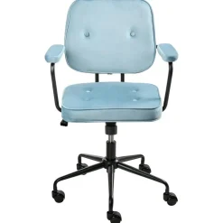 PAWNEE - Bureaustoel - Lichtblauw - Fluweel