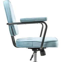 PAWNEE - Bureaustoel - Lichtblauw - Fluweel