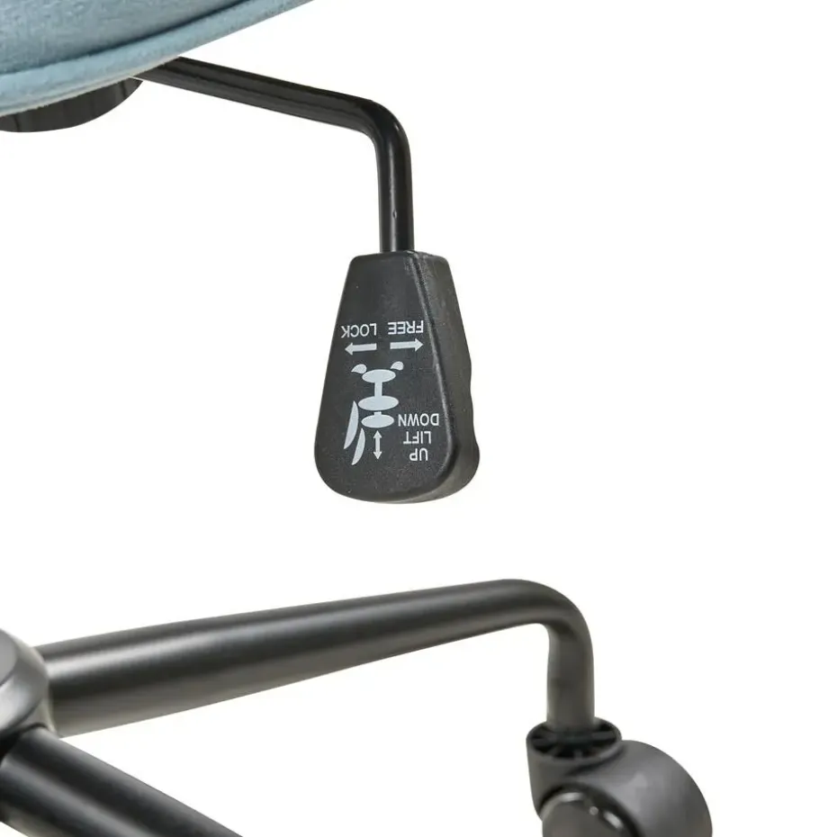 PAWNEE - Bureaustoel - Lichtblauw - Fluweel