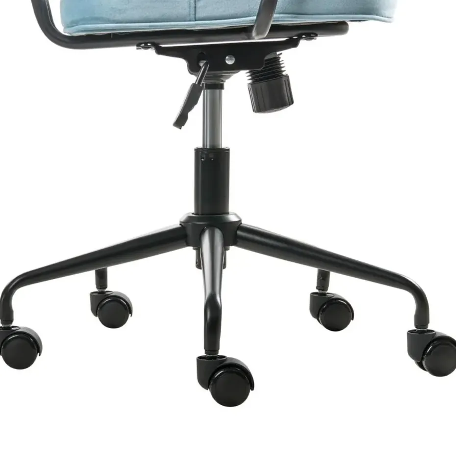 PAWNEE - Bureaustoel - Lichtblauw - Fluweel