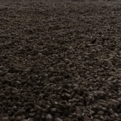 Pearl Soft Rond Hoogpolig Vloerkleed Bruin - 160 CM ROND