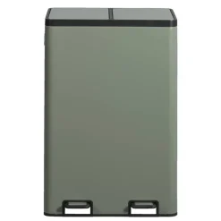 Pedaalemmer Duo - groen - metaal - 60 liter