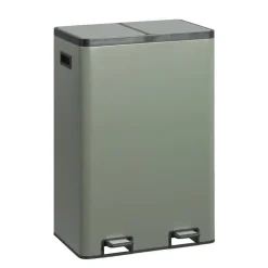 Pedaalemmer Duo - groen - metaal - 60 liter