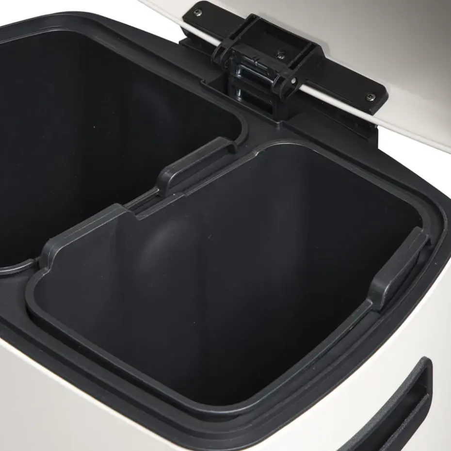 Pedaalemmer Paco - beige metaal - 25L+15L