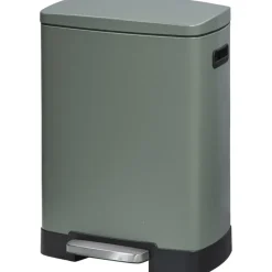 Pedaalemmer Paco - groen metaal - 25L+15L