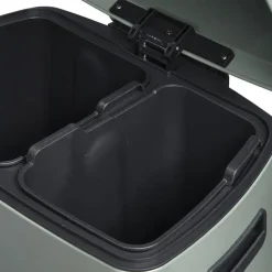 Pedaalemmer Paco - groen metaal - 25L+15L