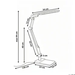 PEGASI - Bureaulamp LED - Wit - Synthetisch materiaal