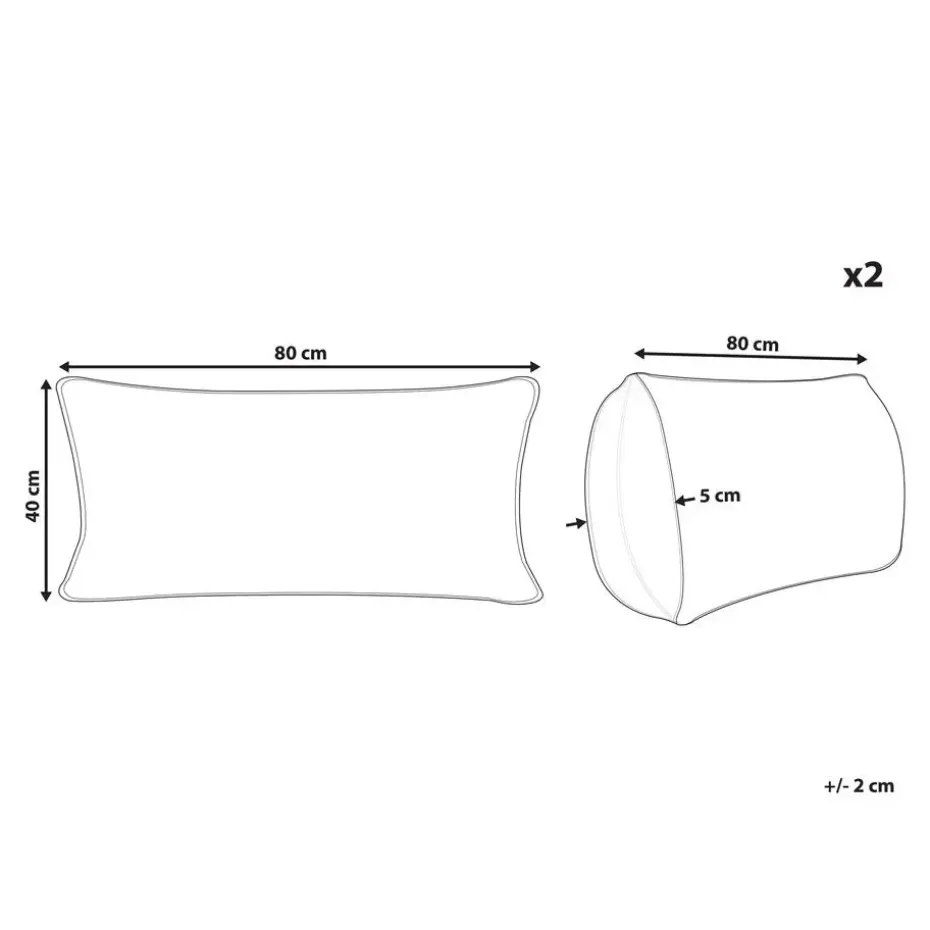 PELISTER - 2x Hoofdkussen hoog - Wit - 40 x 80 cm - Japara