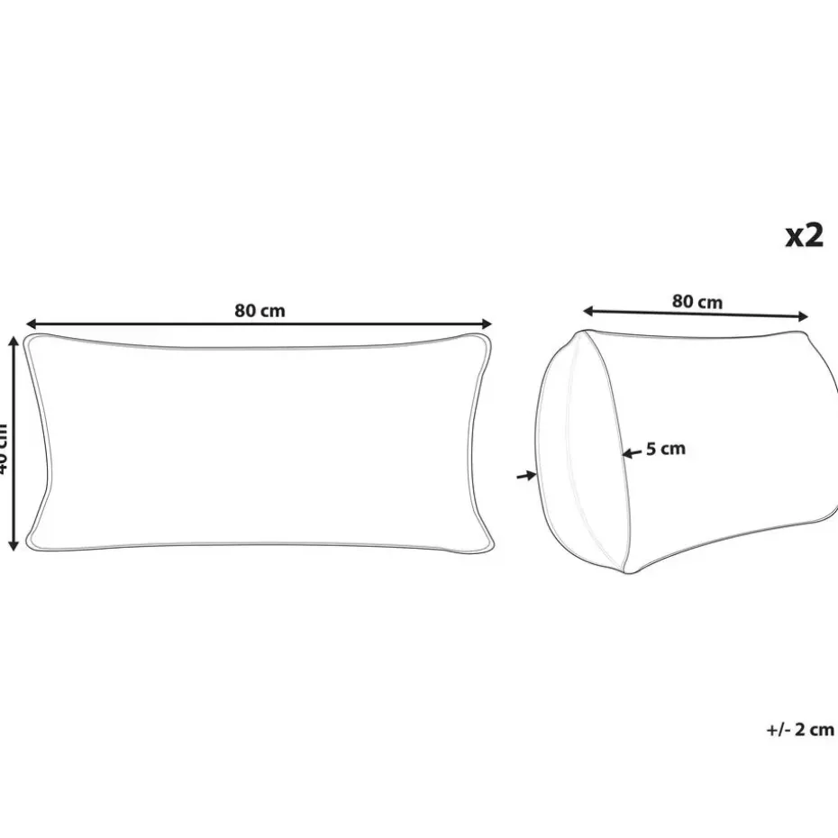 PELISTER - 2x Hoofdkussen hoog - Wit - 40 x 80 cm - Japara