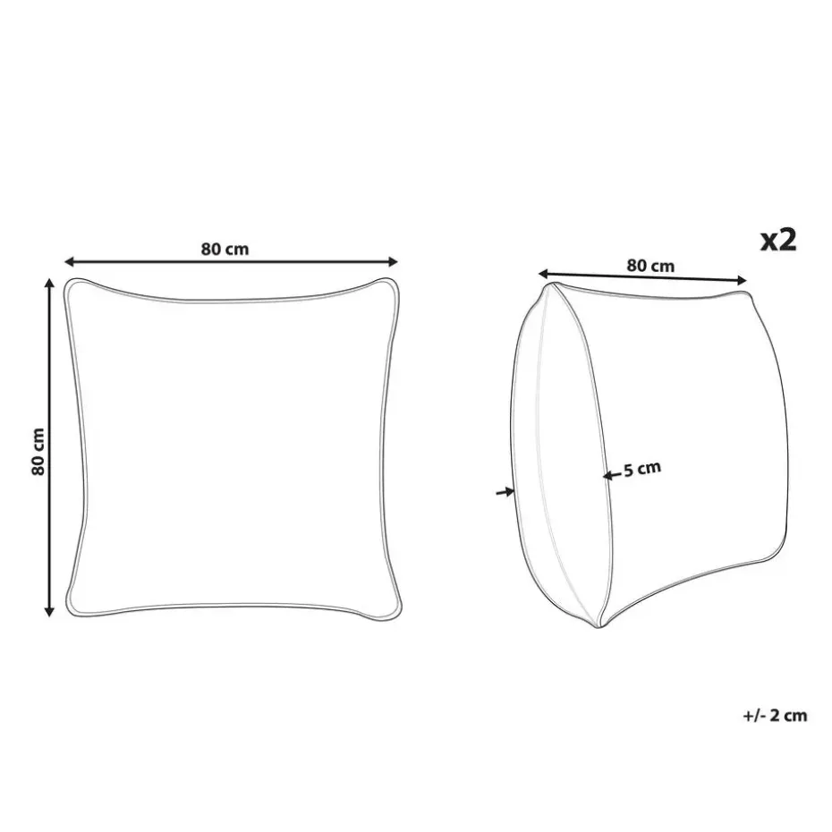 PELISTER - 2x Hoofdkussen hoog - Wit - 80 x 80 cm - Japara