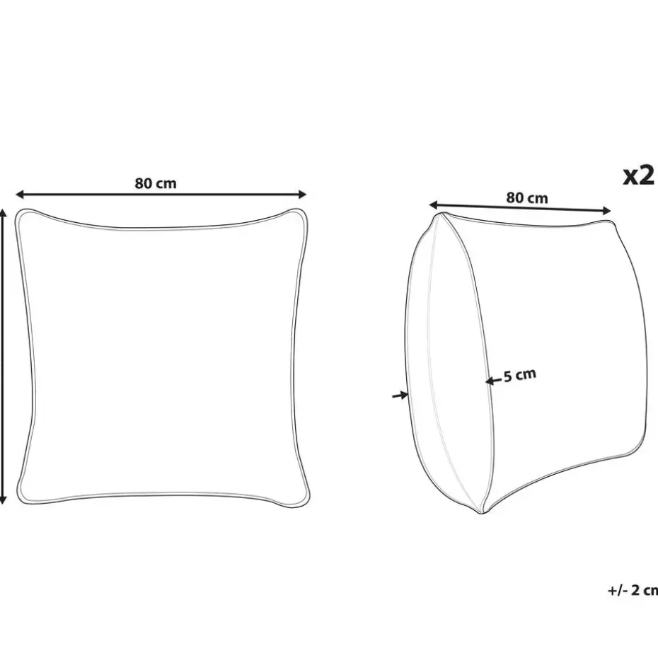 PELISTER - 2x Hoofdkussen hoog - Wit - 80 x 80 cm - Japara