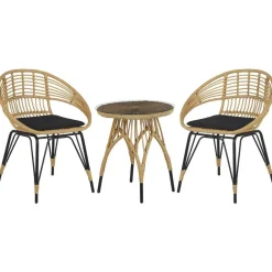 PELLARO - Bistroset voor 2 - Natuurlijk - PE rotan