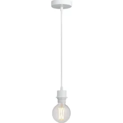Pendel hanglamp wit met schroefdraad voor kap - E27 - 100 cm