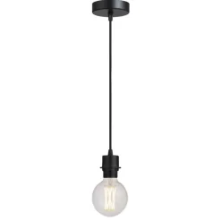 Pendel hanglamp zwart met schroefdraad voor kap - E27 - 100 cm