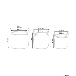 PENDULA - Bloempot set van 3 - Bruin - PE rotan