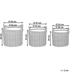 PENDULA - Bloempot set van 3 - Bruin - PE rotan