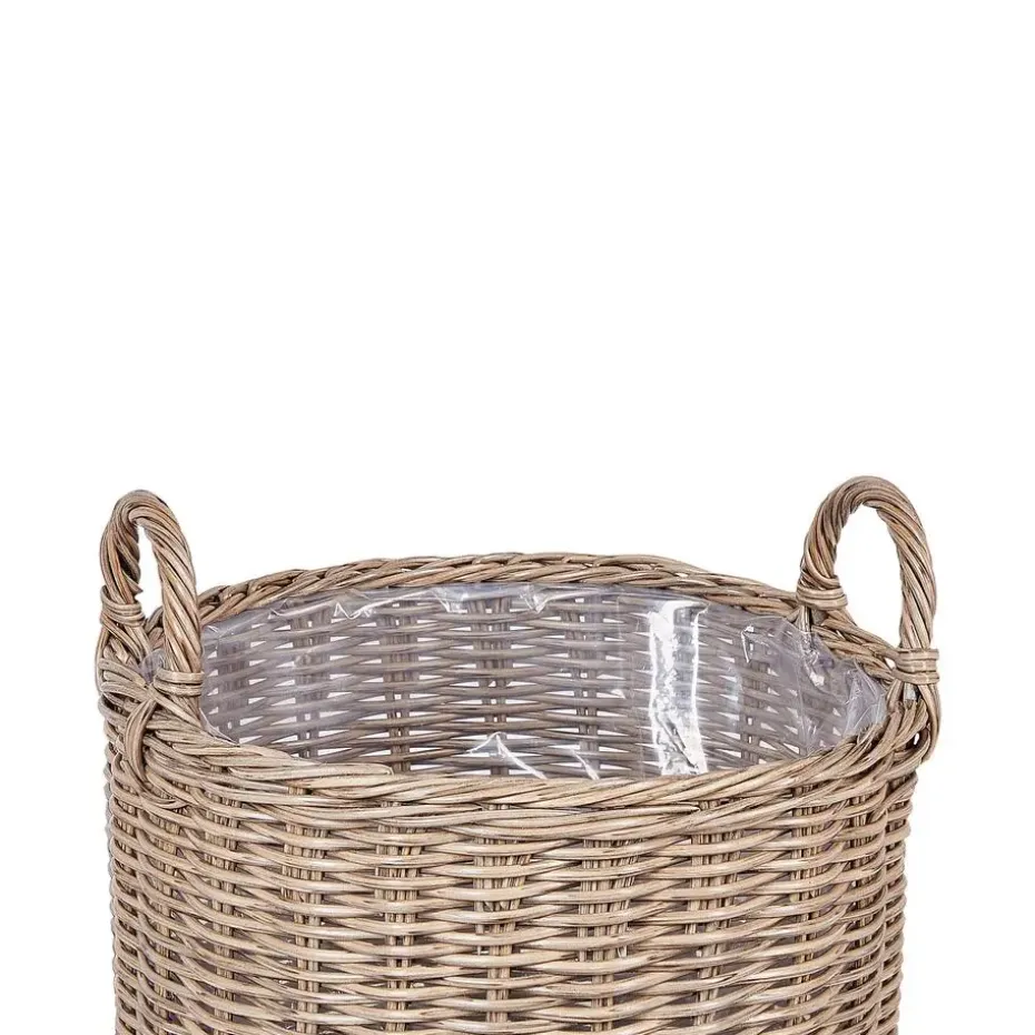 PENDULA - Bloempot set van 3 - Bruin - PE rotan