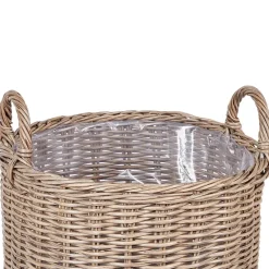 PENDULA - Bloempot set van 3 - Bruin - PE rotan