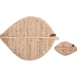 PEPPERLEAF - Set van 12 placemats en onderzetters - Natuurlijk - Jute