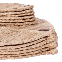 PEPPERLEAF - Set van 12 placemats en onderzetters - Natuurlijk - Jute