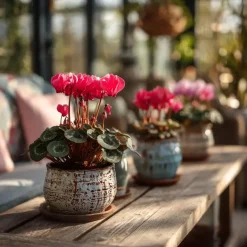 Perzisch cyclaam - Set van 6 - Cyclamen persicum - Hoogte 10-20cm - ⌀9cm