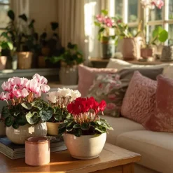 Perzisch cyclaam - Set van 6 - Cyclamen persicum - Hoogte 10-20cm - ⌀9cm