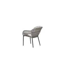 Pescara dining fauteuil - carbon black - rope taupe - desert sand
