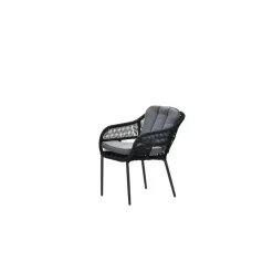 Pescara dining fauteuil - carbon black -rope black - mystic grey
