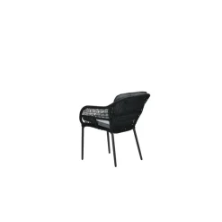 Pescara dining fauteuil - carbon black -rope black - mystic grey
