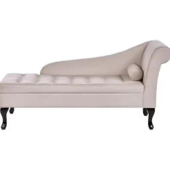 PESSAC - Chaise longue - Beige - Rechterzijde - Fluweel