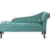 PESSAC - Chaise longue - Groenblauw - Rechterzijde - Fluweel