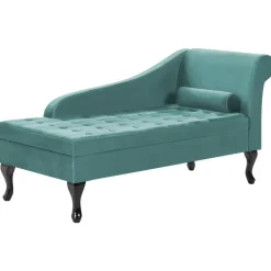 PESSAC - Chaise longue - Groenblauw - Rechterzijde - Fluweel