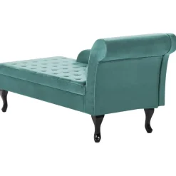PESSAC - Chaise longue - Groenblauw - Rechterzijde - Fluweel