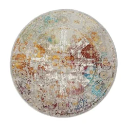 Picasso Feraghan Vintage Rond Vloerkleed Multi / Beige Laagpolig - 240 CM ROND