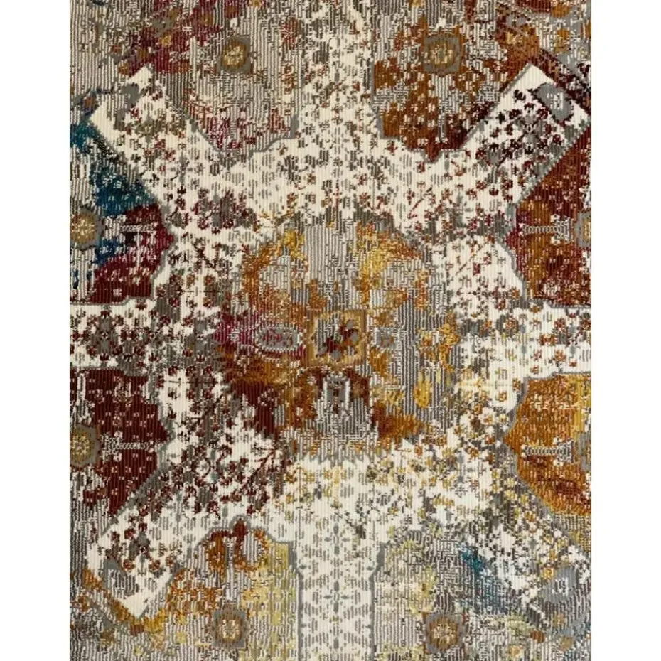 Picasso Feraghan Vintage Rond Vloerkleed Multi / Beige Laagpolig - 133 CM ROND