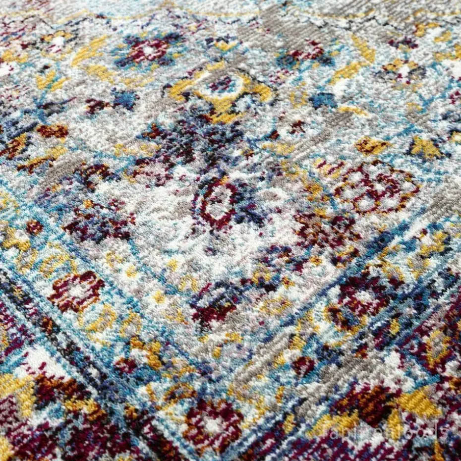 Picasso Keshan Vintage Rond Vloerkleed Multi / Beige Laagpolig - 160 CM ROND