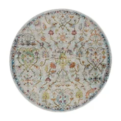 Picasso Sarough Vintage Rond Vloerkleed Creme / Beige Laagpolig - 300 CM ROND
